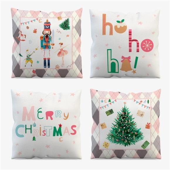 Set of 4 |  Christmas Throw Pillow Covers 18x18 Inches Christmas Decorations - Picture 7 of 8